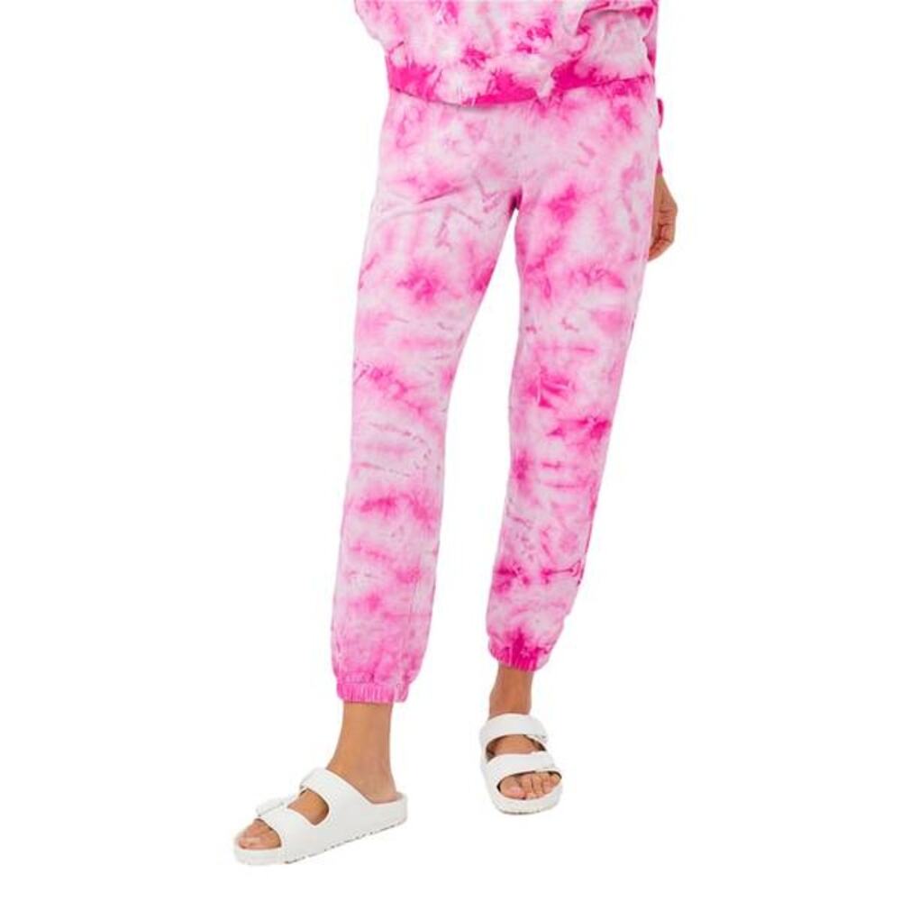 Monrow Crystal Tie Dye Sweatpants Fuchsia Pink XS NWT Barbiecore